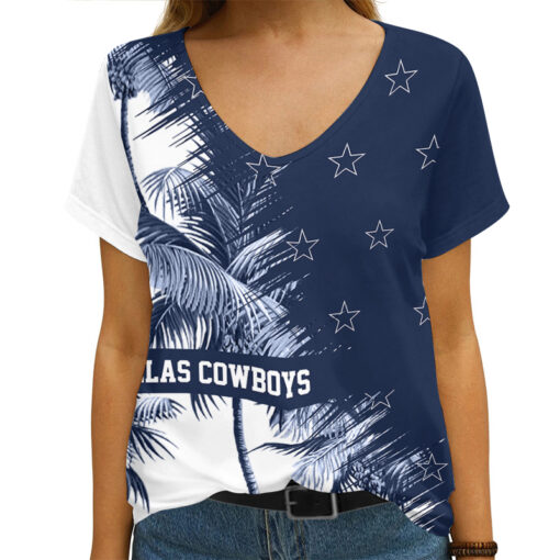 Dallas Cowboys Personalized V-neck Women T-shirt AGCWTS175