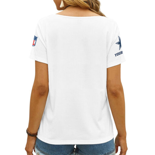 Dallas Cowboys Personalized V-neck Women T-shirt AGCWTS227