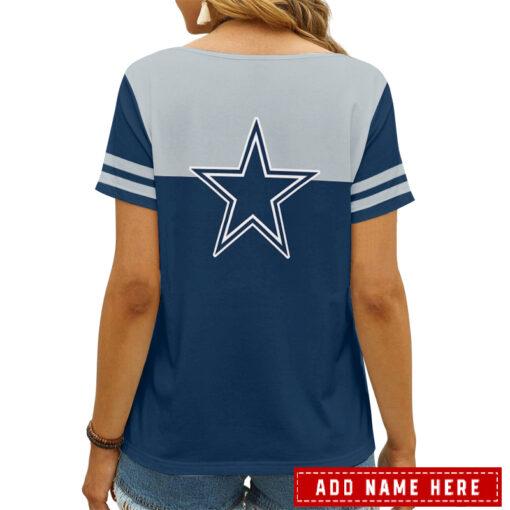 Dallas Cowboys Personalized V-neck Women T-shirt AGCWTS253