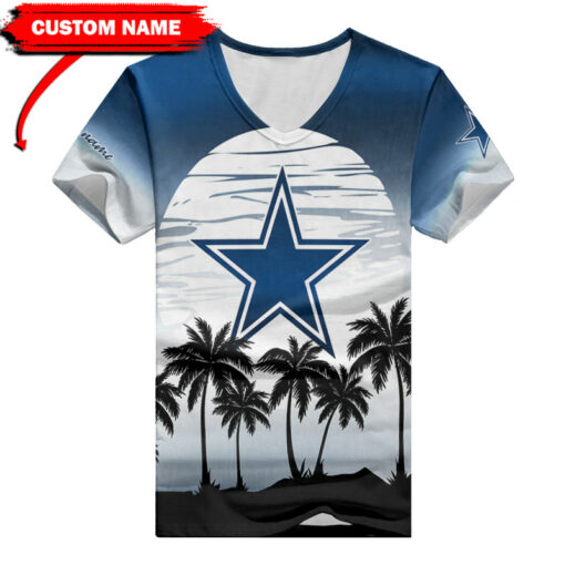 Dallas Cowboys Personalized V-neck Women T-shirt BG431