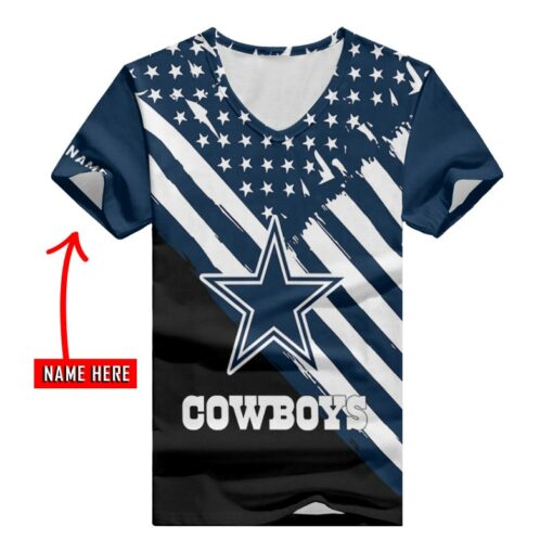 Dallas Cowboys Personalized V-neck Women T-shirt BG478