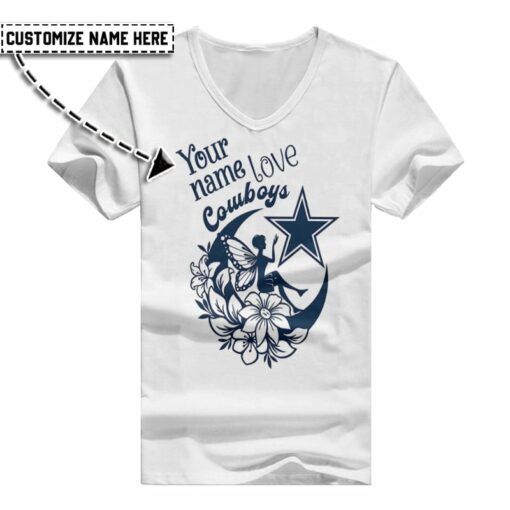 Dallas Cowboys Personalized V-neck Women T-shirt BG525