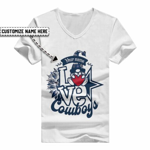 Dallas Cowboys Personalized V-neck Women T-shirt BG558