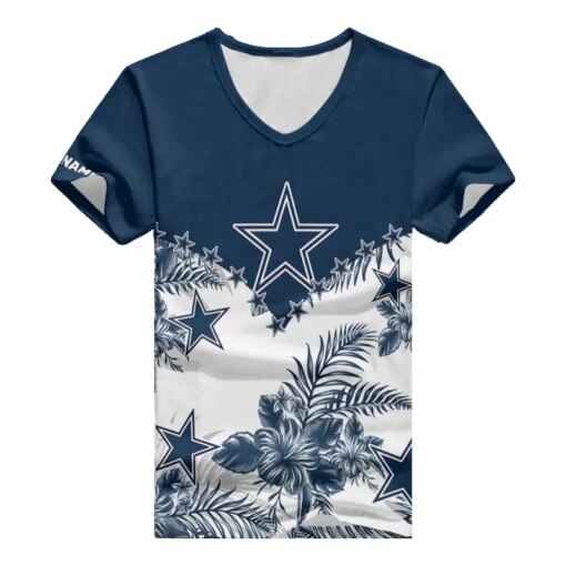 Dallas Cowboys Personalized V-neck Women T-shirt BG600