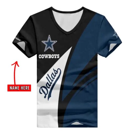 Dallas Cowboys Personalized V-neck Women T-shirt BG655