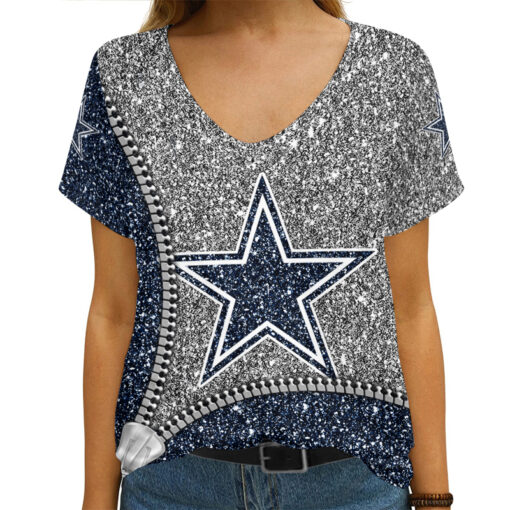 Dallas Cowboys Personalized V-neck Women T-shirt BG672