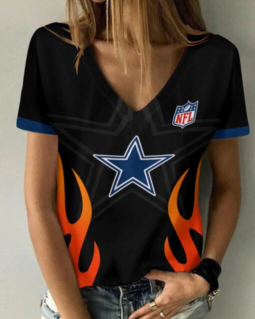 Dallas Cowboys Personalized V-neck Women T-shirt BG846