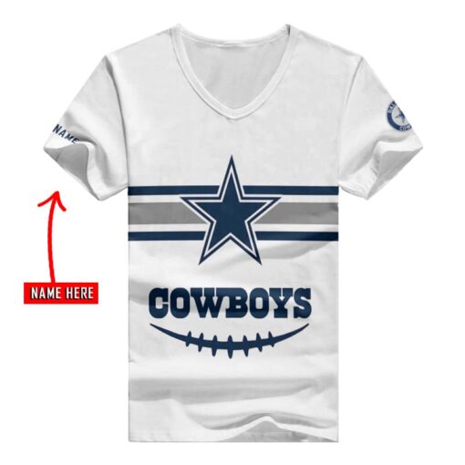 Dallas Cowboys Personalized V-neck Women T-shirt BG937