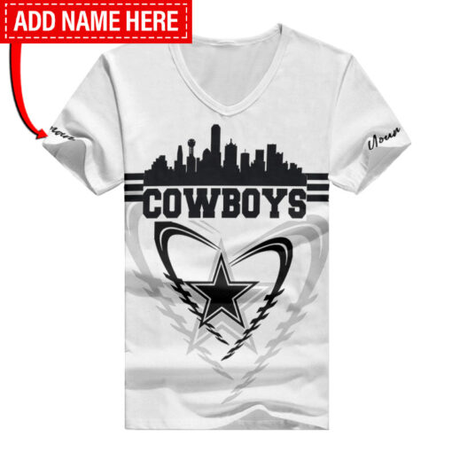 Dallas Cowboys Personalized V-neck Women T-shirt BG952