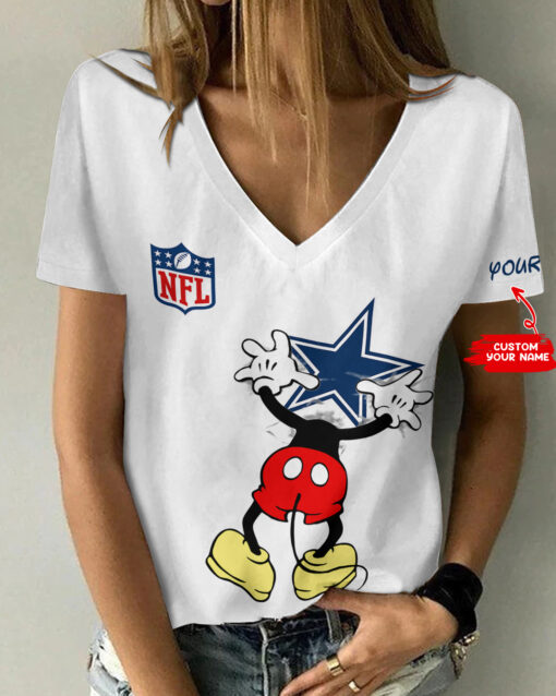 Dallas Cowboys Personalized V-neck Women T-shirt BG977