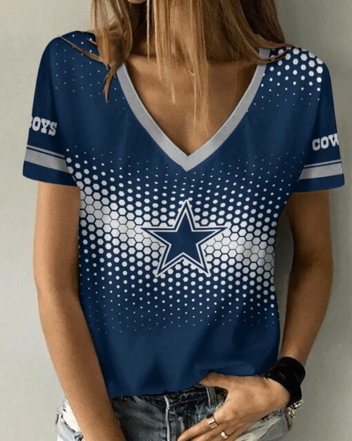 Dallas Cowboys Summer V-neck Women T-shirt 122