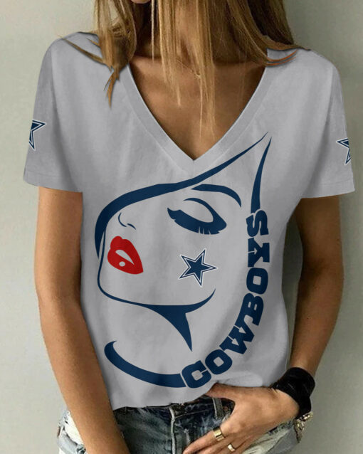 Dallas Cowboys Summer V-neck Women T-shirt 131