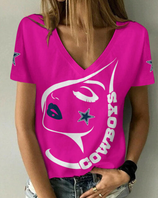 Dallas Cowboys Summer V-neck Women T-shirt 131