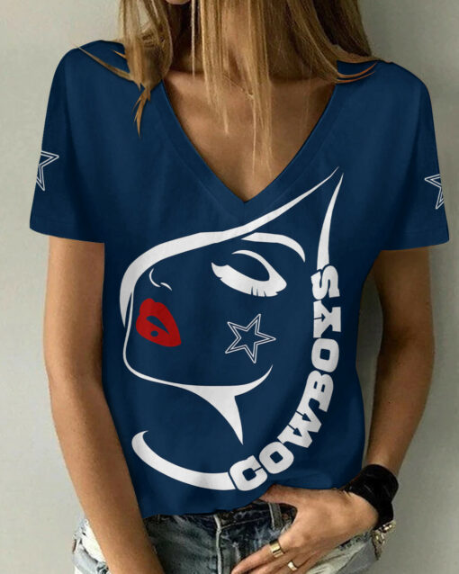 Dallas Cowboys Summer V-neck Women T-shirt 131