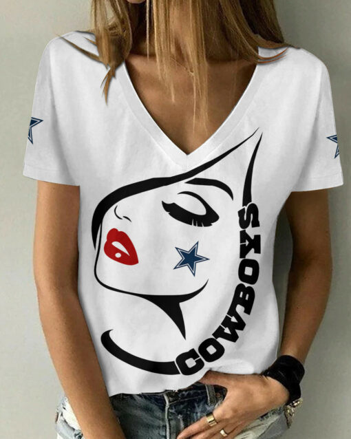 Dallas Cowboys Summer V-neck Women T-shirt 131