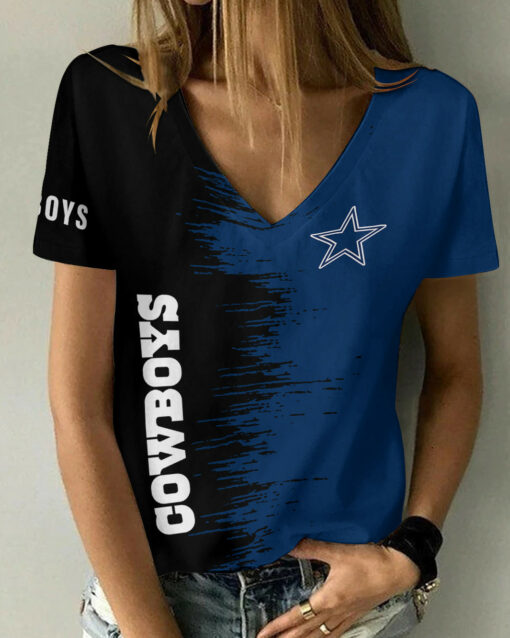 Dallas Cowboys Summer V-neck Women T-shirt BG17