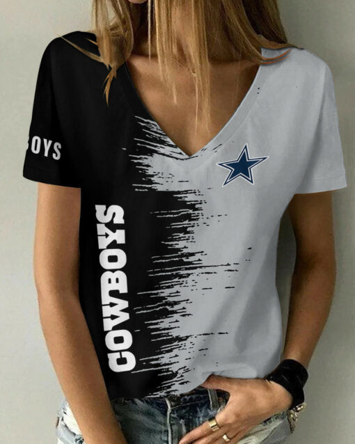 Dallas Cowboys Summer V-neck Women T-shirt BG17