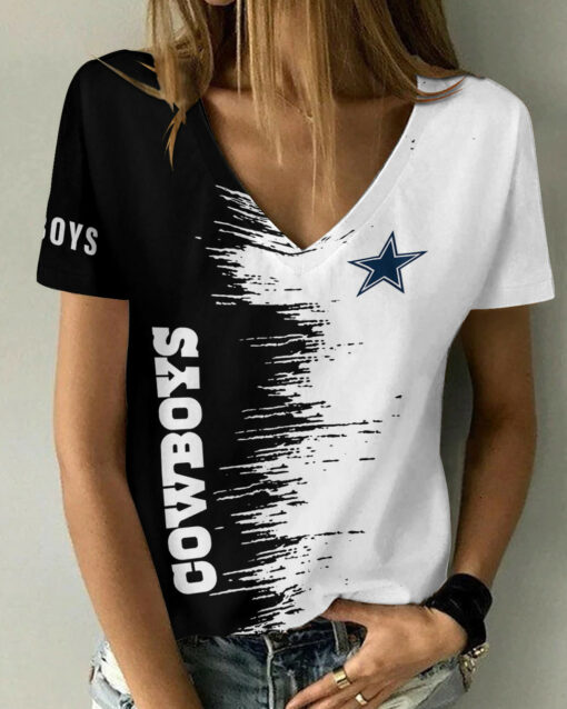 Dallas Cowboys Summer V-neck Women T-shirt BG17