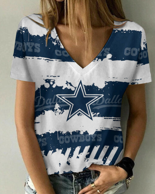 Dallas Cowboys Summer V-neck Women T-shirt BG180