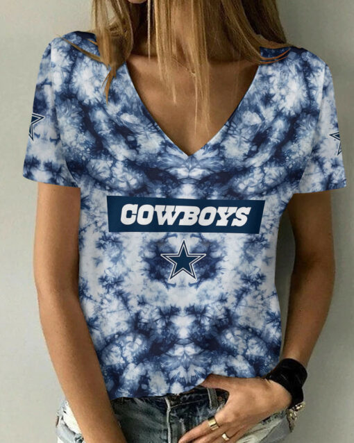 Dallas Cowboys Summer V-neck Women T-shirt BG213