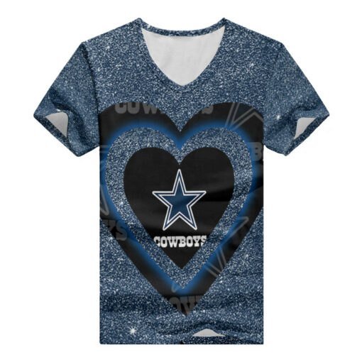 Dallas Cowboys Summer V-neck Women T-shirt BG326