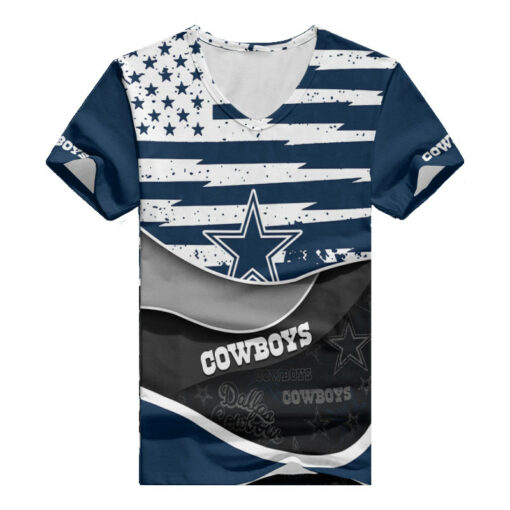 Dallas Cowboys Summer V-neck Women T-shirt BG331