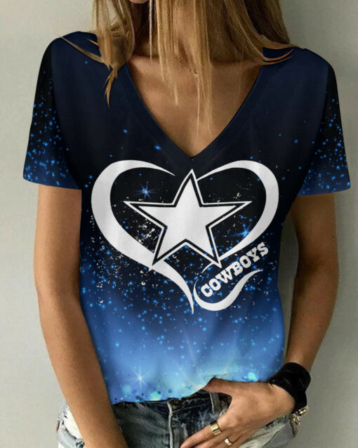 Dallas Cowboys Summer V-neck Women T-shirt BG398