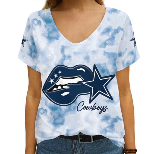 Dallas Cowboys V-neck Women T-shirt AGC100