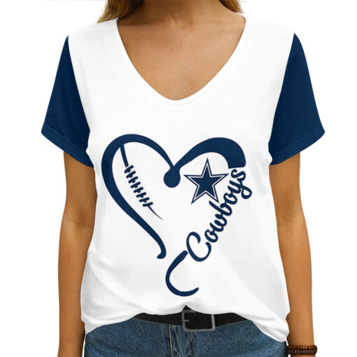 Dallas Cowboys V-neck Women T-shirt AGC62