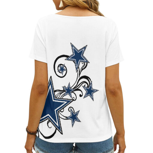 Dallas Cowboys V-neck Women T-shirt AGCWTS190