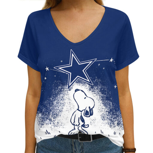 Dallas Cowboys V-neck Women T-shirt AGCWTS201