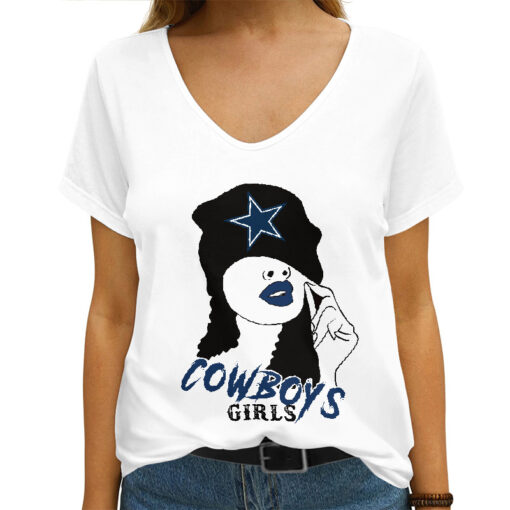 Dallas Cowboys V-neck Women T-shirt AGCWTS268