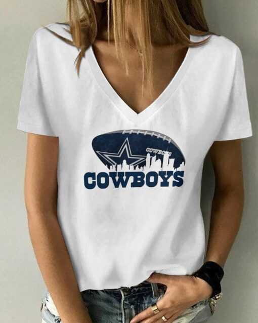 Dallas Cowboys V-neck Women T-shirt BG521