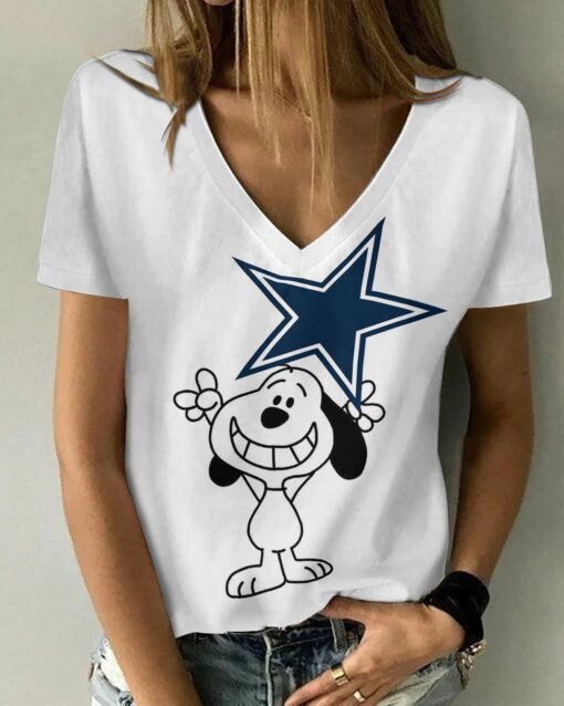 Dallas Cowboys V-neck Women T-shirt BG538