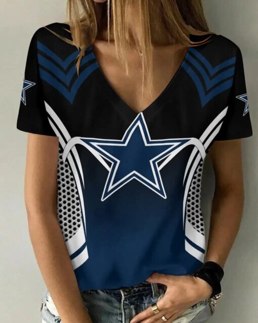 Dallas Cowboys V-neck Women T-shirt BG667