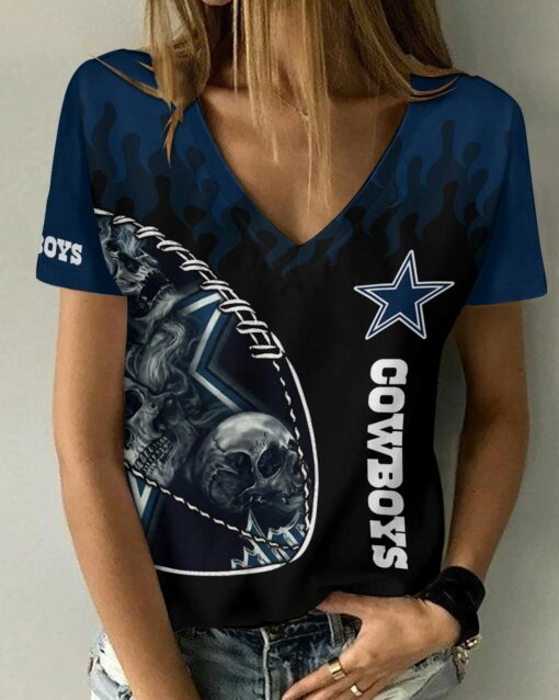 Dallas Cowboys V-neck Women T-shirt BG811