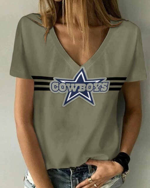 Dallas Cowboys V-neck Women T-shirt BG863