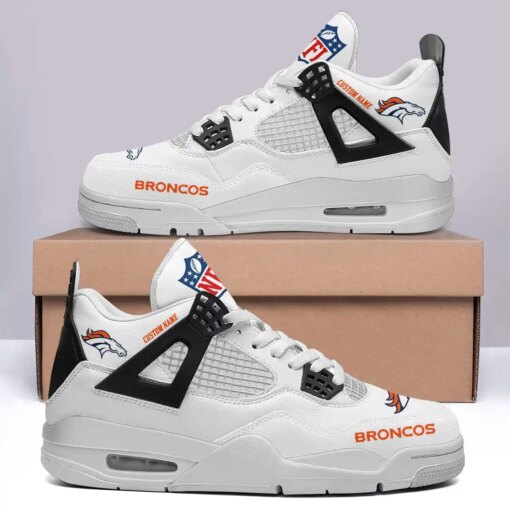 Denver Broncos Personalized AJ4 Sneaker BG281