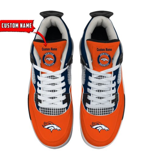 Denver Broncos Personalized AJ4 Sneaker BG58