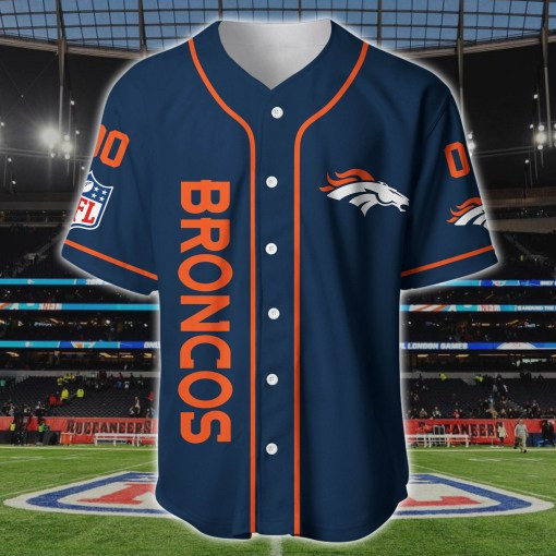 Denver Broncos Personalized Baseball Jersey BG189