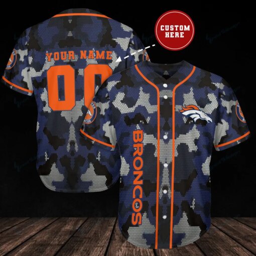 Denver Broncos Personalized Baseball Jersey BG259