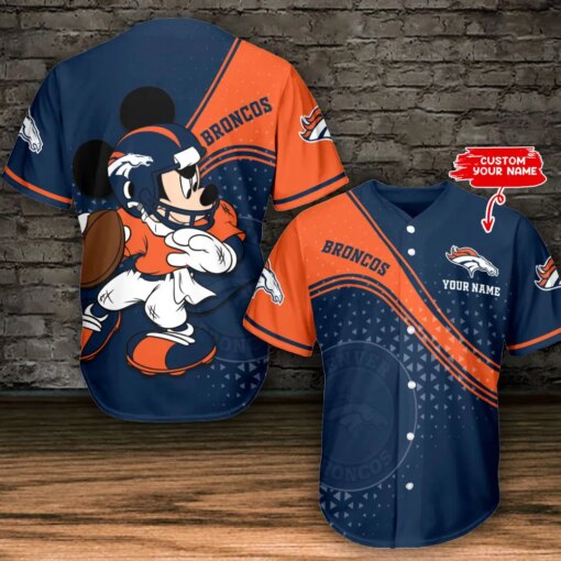 Denver Broncos Personalized Baseball Jersey BG344