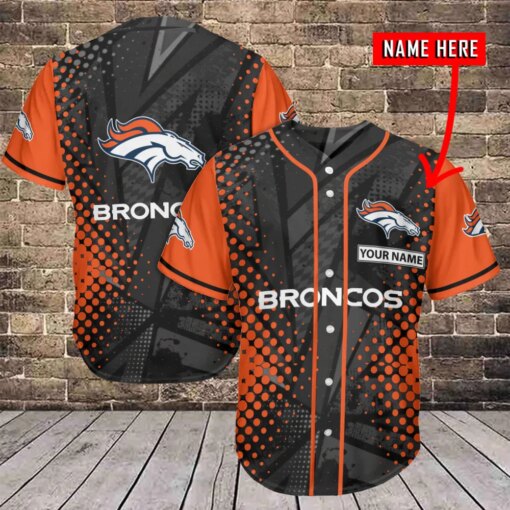 Denver Broncos Personalized Baseball Jersey BG422