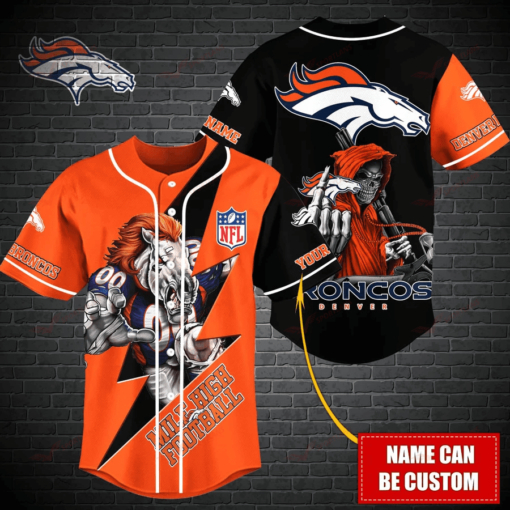 Denver Broncos Personalized Baseball Jersey BG476