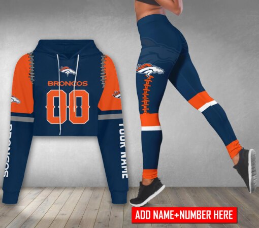 Denver Broncos Personalized Combo Croptop Hoodie And Leggings AZCLG079+AZC2CHD079