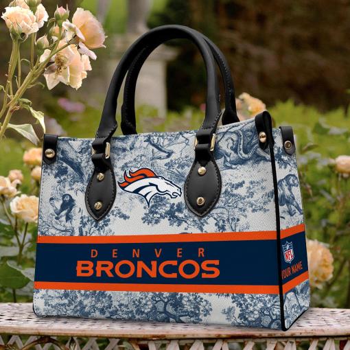 Denver Broncos Personalized Leather Hand Bag BB327