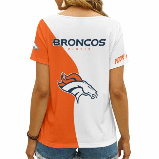 Denver Broncos Personalized V-neck Women T-shirt