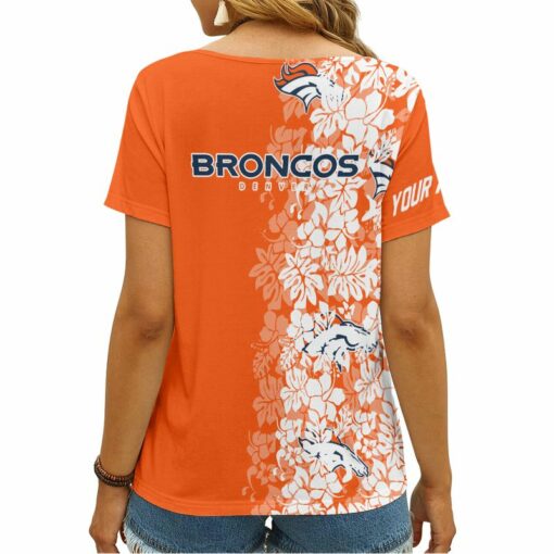 Denver Broncos Personalized V-neck Women T-shirt