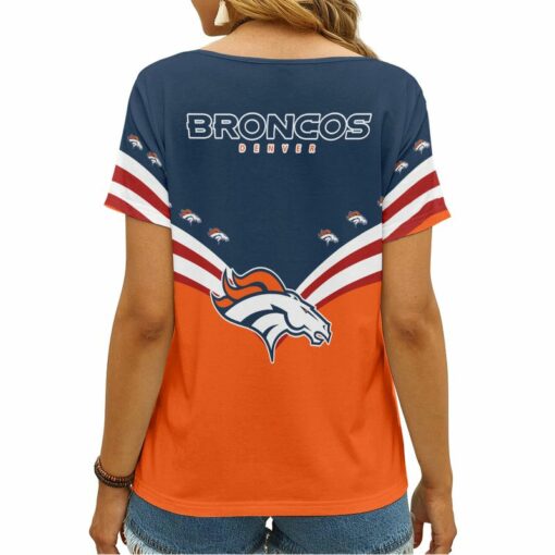 Denver Broncos Personalized V-neck Women T-shirt