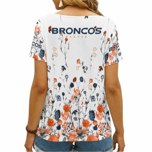 Denver Broncos Personalized V-neck Women T-shirt